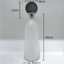 Frosted Glass Vase with Artificial Flowers - Axyaa Aesthetic Decor