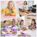 Axyaa Pink Bento Lunch Box for Girls with 6 Compartments - BPA-Free & Microwave-Safe