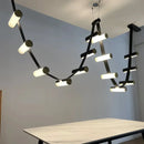 Axyaa Leather Chandelier: Modern Designer Pendant Lamp for Restaurant, Bar, and Living Room