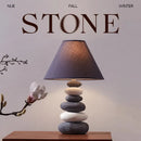 Axyaa Bionic Stone Table Lamp: Retro Nordic Wabi Sabi Style for Home Decor.
