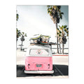 Axyaa Pink Beach Wave Surf Girl Canvas Painting Nordic Art Print