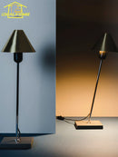 Axyaa Stainless Steel Copper LED Table Lamp, Modern Minimalist Luxury Design