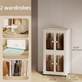 Axyaa Multi-Tier Storage Cabinet, Heavy-Duty Organizer with Rollers, Single/Double Door Design
