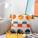 Axyaa Bohemian Chenille Throw Pillowcase with Tufted Tassels