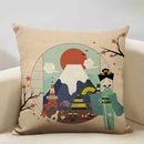 Axyaa Mount Fuji Retro Cushion Cover 45x45cm