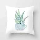 Axyaa Cactus Flower Succulent Plant Pillow Cover - Home Decorative Cushion Cover