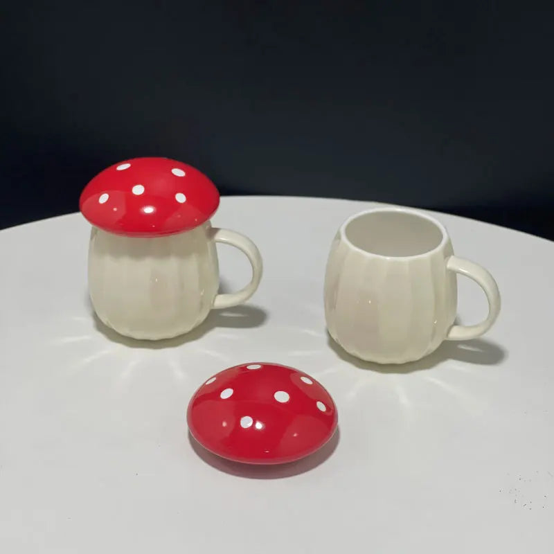 Axya Cute Mushroom Ceramic Mug - Kids Cartoon Water Bottle