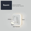 Axyaa USB Interface Dimmable LED Wall Lamp With Switches, Modern Metal Body & Acrylic Lampshade