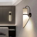 Axyaa White Cloth Lampshade Wall Light for Bedroom | Art Deco Sconce