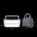 Axyaa Stainless Steel Insulated Bento Box 2 Layers with Thermal Bag