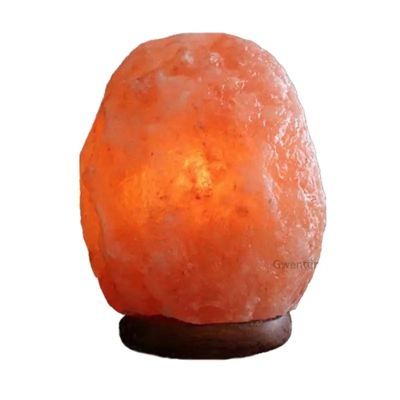 Axyaa Rock Crystal Salt Lamp LED Night Light Wooden Base Air Purifier