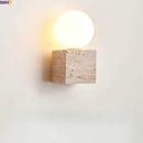 Axyaa White Glass Ball LED Wall Sconce - Modern Nordic Bedroom Bedside Lamp