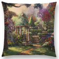Axyaa Castle Lighthouse Scenery Painting Cushion Cover - Sofa Pillowcase