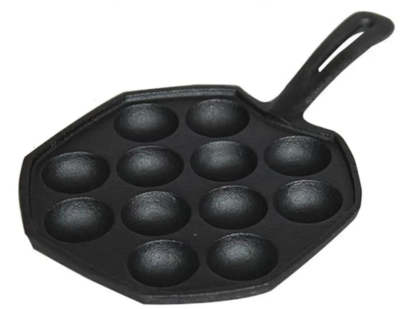 Axya Cast Iron Ball Maker Pan - Breakfast Pot Gas Cooker Grill Maker