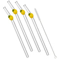 Axyaa Glass Drinking Straw Set for Milkshakes, Cocktails, Coffee - Reusable & Easy to Clean.