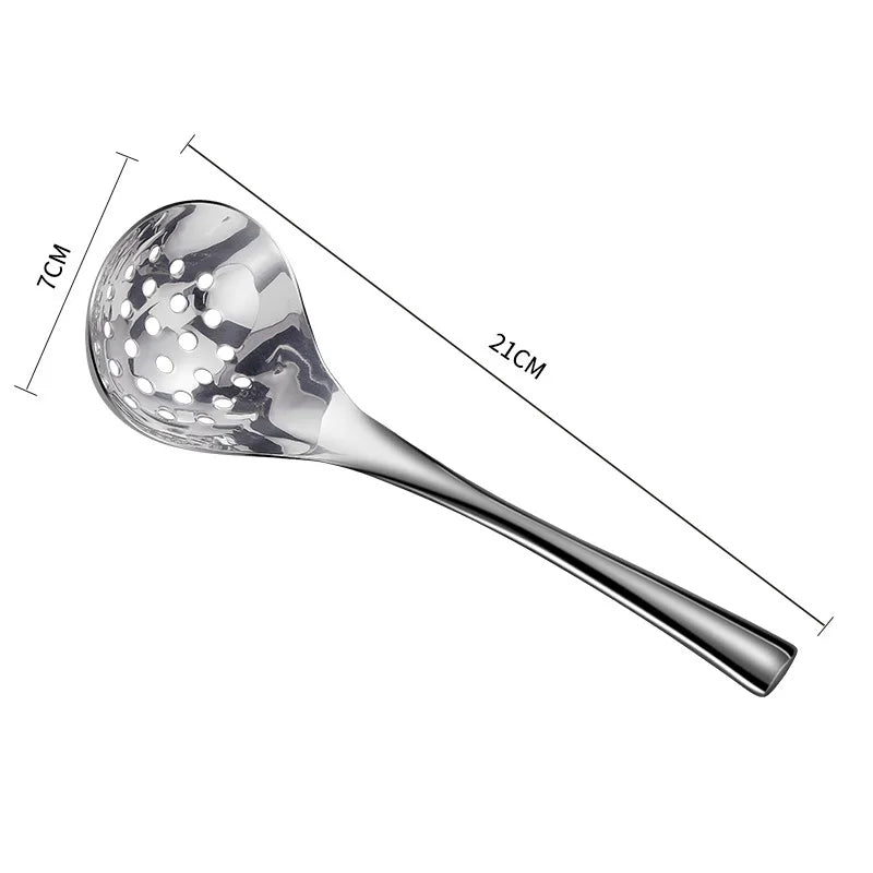 Axyaa Stainless Steel Long Handle Skimmer Spoon for Kitchen Colander and Sifter