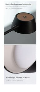 Axyaa Wood Color Desk Lamp - Dimmable Touch Switch, Ideal for Bedroom, Office, and Hotel