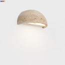 Axyaa Small LED Wall Sconce Yellow Travertine Wabi Sabi Wall Lamp