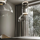 Axyaa Glass LED Ceiling Chandelier Clear Glass Pendant Lights for Living Room