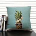 Axyaa Cactus Pineapple Pattern Cushion Cover 45x45 Linen Pillowcase