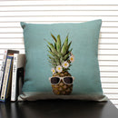 Axyaa Cactus Pineapple Pattern Cushion Cover 45x45 Linen Pillowcase