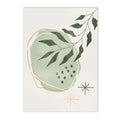 Axyaa Green Geometry Plant Leaves Canvas Wall Art Print Nordic Home Decor