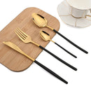 Axyaa 24Pcs Gold Stainless Steel Cutlery Set Dinnerware Flatware Silverware