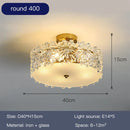 Axyaa Crystal Glass Ceiling Lamp for Cozy French-style Bedroom