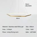 Axyaa Golden Hexagonal Geometric LED Chandelier - Nordic Modern Creative Indoor Fixtures