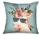 Axyaa Cute Animal Pattern Pillow Covers with Sunglasses for Sofas, Bedrooms, Cars
