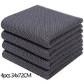 Axyaa Cotton Kitchen Towel Set - Absorbent Waffle Weave Stripe Dishcloths
