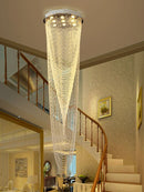 Axyaa Modern Crystal Rotating Chandelier for Duplexes and Lofts