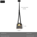 Axyaa Leather Belt Glass Chandelier Pendant Light Luxury LED Lamps Dining Living Room