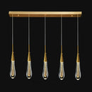 Axyaa LED Crystal Chandelier Pendant Light, Modern Gold Kitchen Island Lighting