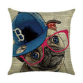 Cute Dog Watercolor Linen Cushion Cover 45*45cm - Axyaa