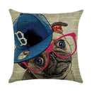 Cute Dog Watercolor Linen Cushion Cover 45*45cm - Axyaa