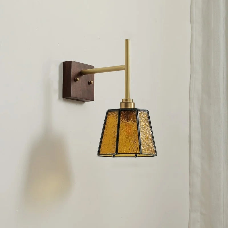 Axyaa Glass Copper LED Wall Lights Modern Bedside Lamp 4w Applique Da Parete