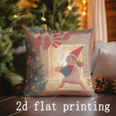 Axyaa Christmas Cartoon Pattern Cushion Cover for Sofa, Bedroom, Car - Decorative Pillow Cover