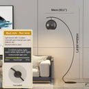 Axyaa Minimalist Fishing LED Floor Lamp in Black for Study Room Lighting