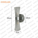 Axya Silver Pipe LED Wall Lamp with Acrylic Lampshade for Home Living Room Decor
