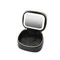 Axyaa LED Mirror Makeup Bag & Jewelry Organizer - Rechargeable, 3 Color Lighting