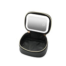 Axyaa LED Mirror Makeup Bag & Jewelry Organizer - Rechargeable, 3 Color Lighting