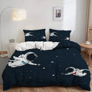 Axyaa Kids Space Astronaut Duvet Cover Set with Rocket Ship & Planets - Boys' Comforter Cover