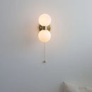 Axyaa Gold Copper Glass Ball LED Wall Light