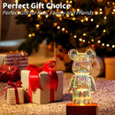 Axyaa Bear Night Light - 3D LED Fireworks Room Decoration for Kids Bedroom