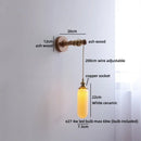 Axyaa LED Wood Wall Lamp with White Ceramic Shade for Indoor Living Room