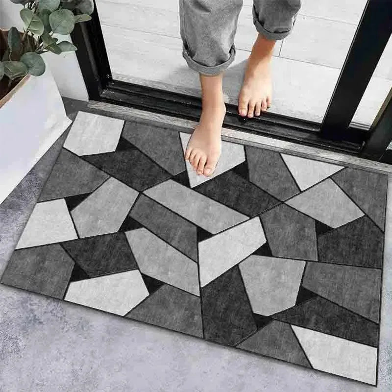 Axyaa Geometric Print Non-Slip Kitchen Rug: Bohemian Ethnic Style, Modern Design
