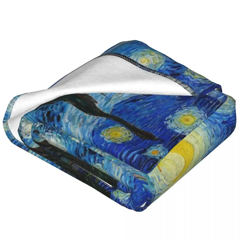 Axyaa Starry Night Flannel Galaxy Blanket - Lightweight Multi-function Sofa Throw