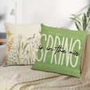 Axyaa Plant Flower Print Pillowcase - Green Polyester Cushion Cover