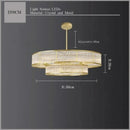 Axyaa Golden Crystal LED Chandelier Luxe Round Pendant Light for Home